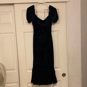 Chic Midnight Blue Midi Dress